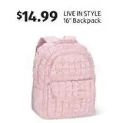 Aldi LIVE IN STYLE 16 Backpack offer