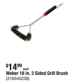 The Home Depot Weber 18 in. 3 Sided Grill Brush offer
