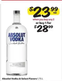 Winn Dixie Absolut Vodka & Select Flavors offer