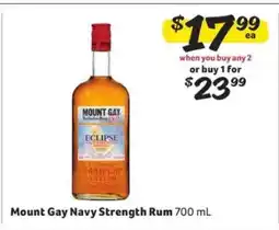 Winn Dixie Mount Gay Navy Strength Rum offer