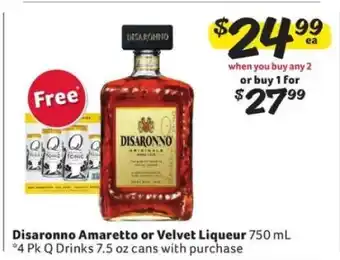 Winn Dixie Disaronno Amaretto or Velvet Liqueur offer