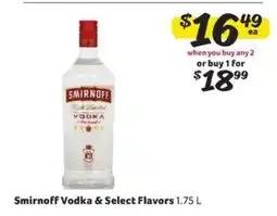 Winn Dixie Smirnoff Vodka & Select Flavors offer
