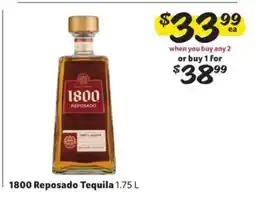 Winn Dixie 1800 Reposado Tequila offer