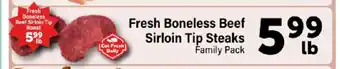 Save a Lot Fresh Boneless Beef Sirloin Tip Steaks offer