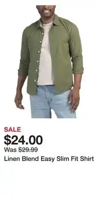 TJ Maxx Linen Blend Easy Slim Fit Shirt offer
