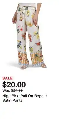 TJ Maxx High Rise Pull On Repeat Satin Pants offer