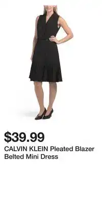 TJ Maxx CALVIN KLEIN Pleated Blazer Belted Mini Dress offer