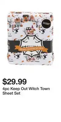 TJ Maxx 4pc Keep Out Witch Town Sheet Set offer
