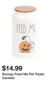 TJ Maxx Snoopy Feed Me Pet Treats Canister offer