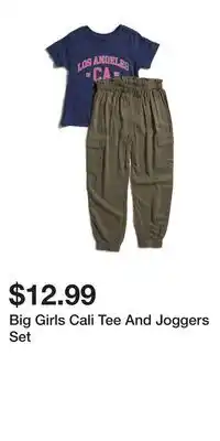 TJ Maxx Big Girls Cali Tee And Joggers Set offer