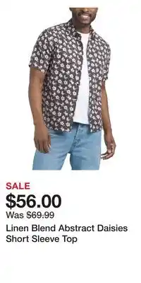 TJ Maxx Linen Blend Abstract Daisies Short Sleeve Top offer
