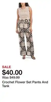 TJ Maxx Crochet Flower Set Pants And Tank offer