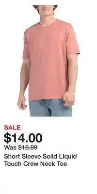 TJ Maxx Short Sleeve Solid Liquid Touch Crew Neck Tee offer