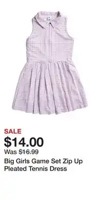 TJ Maxx Big Girls Game Set Zip Up Pleated Tennis Dress offer