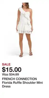 TJ Maxx FRENCH CONNECTION Florida Ruffle Shoulder Mini Dress offer