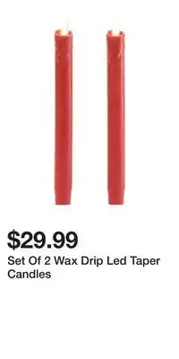 TJ Maxx Set Of 2 Wax Drip Led Taper Candles offer