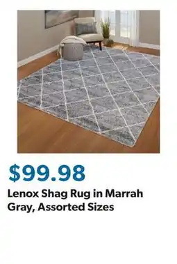 Sam's Club Lenox Shag Rug in Marrah Gray, Assorted Sizes offer