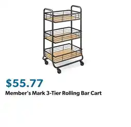 Sam's Club Member's Mark 3-Tier Rolling Bar Cart offer