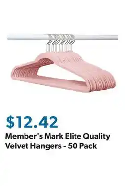 Sam's Club Member's Mark Elite Quality Velvet Hangers - 50 Pack offer