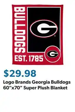 Sam's Club Logo Brands Georgia Bulldogs 60x70 Super Plush Blanket offer
