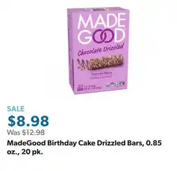 Sam's Club MadeGood Birthday Cake Drizzled Bars, 0.85 oz., 20 pk offer
