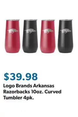 Sam's Club Logo Brands Arkansas Razorbacks 10oz. Curved Tumbler 4pk offer