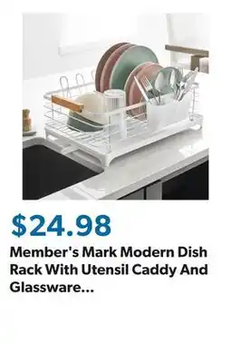 Sam's Club Member's Mark Modern Dish Rack With Utensil Caddy And Glassware Holder, Assorted Colors offer