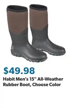 Sam's Club Habit Men's 15 All-Weather Rubber Boot, Choose Color offer