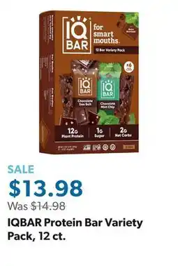 Sam's Club IQBAR Protein Bar Variety Pack, 12 ct offer