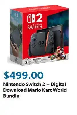 Sam's Club Nintendo Switch 2 + Digital Download Mario Kart World Bundle offer
