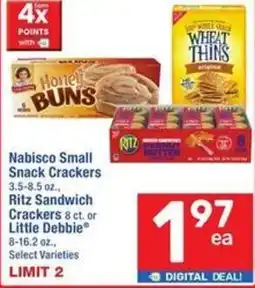 Albertsons Nabisco small snack crackers, ritz sandwich crackers or little debbie offer