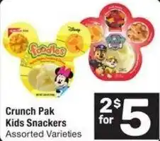 Albertsons Crunch pak kids snackers offer