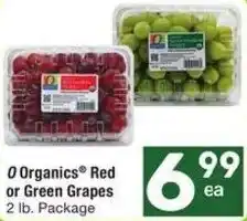 Albertsons O Organics Red or Green Grapes offer
