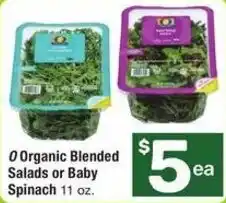 Albertsons 0 Organic Blended Salads or Baby Spinach offer