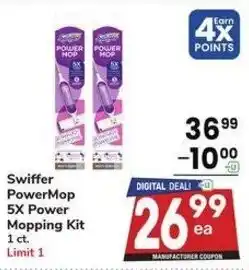 Albertsons Swiffer PowerMop 5X Power Mopping Kit offer