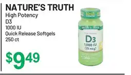 Health Mart NATURE'S TRUTH High Potency D3 1000 IU Quick Release Softgels offer