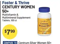 Health Mart Foster & Thrive CENTURY WOMEN 50 + CENTURY WOMEN 50 + Multivitamin & Multimineral Supplement Tablets offer