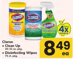 ACME Clorox Clean Up 30-32 oz. pkg., Disinfecting Wipes 75 ct. pkg offer
