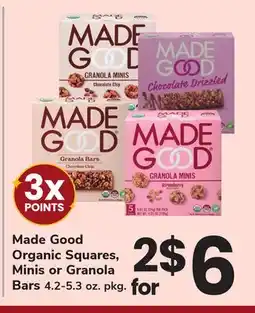 ACME Made Good Organic Squares, Minis or Granola Bars offer