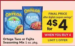 ACME Ortega Taco or Fajita Seasoning Mix offer