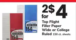 ACME Top Flight Filler Paper Wide or College Ruled offer