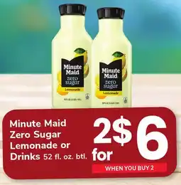 ACME Minute Maid Zero Sugar Lemonade or Drinks offer