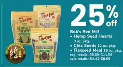 ACME Bob's Red Mill Hemp Seed Hearts 8 oz. pkg. Chia Seeds 12 oz. pkg. Flaxseed Meal 16 oz. pkg offer