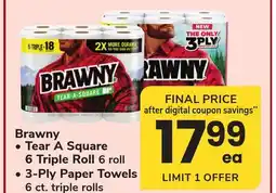 ACME Brawny Tear A Square 6 Triple Roll 6 roll 3-Ply Paper Towels 6 ct. triple rolls offer