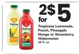 ACME Tropicana Lemonade, Punch, Pineapple Mango or Strawberry Watermelon offer