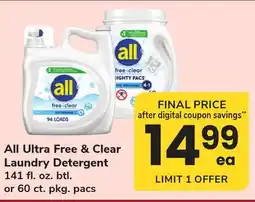 ACME All Ultra Free & Clear Laundry Detergent offer