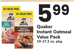 ACME Quaker Instant Oatmeal Value Pack offer