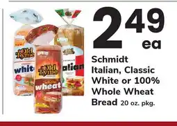 ACME Schmidt Italian, Classic White or 100% Whole Wheat Bread offer