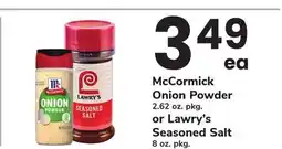 ACME McCormick Onion Powder 2.62 oz. pkg. or Lawry's Seasoned Salt 8 oz. pkg offer