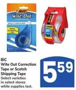 Albertsons BiC Wite Out Correction Tape or Scotch Shipping Tape offer